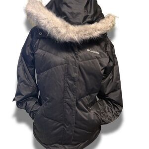 Columbia Black Ski & Snow Jacket with Faux Fur Trim